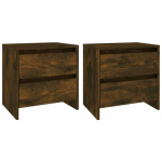 TABLES DE CHEVET 2 PCS CHÊNE FUMÉ 45X34,5X44,5 CM AGGLOMÉRÉ