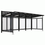 ABRI VÉLOS CONVIVIALE INITIAL/COMPLÉMENTAIRE AVEC BARDAGES - NOIR 9005 - MANUTAN COLLECTIVITÉS