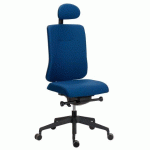 CHAISE DE BUREAU SITIZEN TISSU AVEC APPUI-TÊTE BLEU