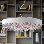 MASIERO SUSPENSION OLA S6 90 CRISTAUX BLANC/COULEUR FROIDE