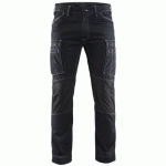 PANTALON DE TRAVAIL SERVICES DENIM STRETCH MARINE/NOIR TAILLE 50 - BLAKLADER