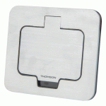 PRISE DOUBLE ÉTANCHE CARRÉE - 16A - 2P+T - IP55 - ALU BROSSÉ - INITIALE THOMSON