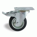 ROULETTE PIVOTANTE FREIN PLATINE TOLE NOIR 200 MM- CHARGE 250 KG - ROULEMENTS À ROULEAUX AVL