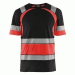 T-SHIRT HAUTE VISIBILITÉ NOIR/ROUGE FLUORESCENT TAILLE XXXL - BLAKLADER