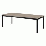 TABLE MALIBU 180X80 T2 4P ST ANTIB CHÊNE 1146/NOIR NOIR 9005