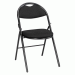 LOT DE 2 - CHAISES PLIANTES SUPER CONFORT NOIRE - TISSU NON FEU ALLUMETTE PIÉTEMENT NOIR