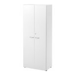 MEUBLE HAUT NF ENVIRONNEMENT PORTES HAUTES - H.202 X L. 80 X P. 48 CM - BLANC - PORTES BLANC