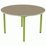 TABLE CARÉLIE MOB ROND Ø120 T5 STR POLY. HM. BEIGE/VERT ACI - MOBIDECOR