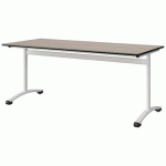 TABLE MALIBU 180X80 T6 DL STR ANTIB ACACIA/NOIR BLC 9016 - MANUTAN EXPERT