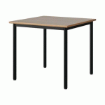 TABLE MALIBU 80X80CM T5 4P STRA ALAISÉ CHÊNE 1146/NOIR 9005