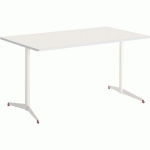 TABLE TAMARIS 160 X 80 PL.BLANC/BLANC PIET.BLANC/ROUGE - CLEN