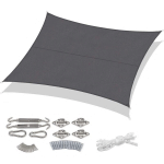 VOILE D'OMBRAGE IMPERMÉABLE 3×4M AVEC KIT DE MONTAGE, ANTHRACITE