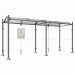 ABRI BUS PROVINCE 5 M 1 BARDAGE LAT. INOX GRIS PROCITY - PROCITY