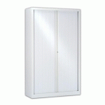 ARMOIRE HAUTE À RIDEAUX MONOBLOCS ECO-CONÇUES 198 X 120 CM BLANC-BLANC