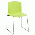 LOT DE 2 - CHAISE PLEA - PIÈTEMENT TRAINEAU VERT