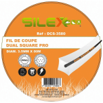 SILEX - BOBINE FIL DE COUPE DUAL SQUARE 80M X 3.5MM Ø ® GAMME PRO