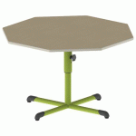 TABLE BANDANA OCT Ø120 T4/T6 PC STR POLY. HM. BEIGE/VERT AC - MOBIDECOR