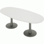 TABLE FOSKA OVALE 200 X 110 CM PLT 1790 BLANC PIÈT.ALU - QUADRIFOGLIO