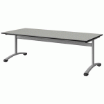 TABLE MALIBU 180X80 T3 DL ST ISOSON GRIS 1400/NOIR GRIS 9006