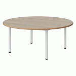 TABLE MALIBU Ø 120 T1 4P STRA ALAISÉ ACACIA/BLC 9016