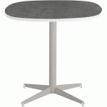 TABLE TAMARIS 80 X 80 PL.MÉTAL BROSSÉ/BLANC PIET.SABLE/BLANC