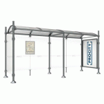 ABRI BUS PROVINCE 5 M VITRINE 1 BARD. LAT. CITY GRIS PROCITY - PROCITY