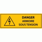 LOT DE 2 - PANNEAU - DANGER ARMOIRE SOUS TENSION - PVC - ISO 7010 400 X 200 MM