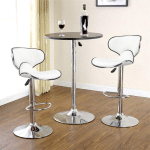 LOT DE 2 TABOURETS DE BAR VINTAGE ET RÉGLABLES EN HAUTEUR,CHAISE DE BAR EN CUIR PU, POUR COMPTOIR DE CUISINE, CHAISES DE SALLE À MANGER BLANC - HALOYO