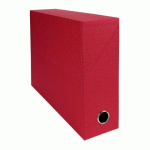 LOT DE 5 - BOÎTE DE CLASSEMENT EXACOMPTA CARTON DOS 12 CM ROUGE
