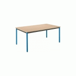 TABLE MULTI-USAGES HÊTRE L 160 X P 80 CM - ÉCO - PIÉTEMENT BLEU - MAXIBURO - BLEU