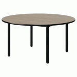 TABLE MALIBU Ø 120 T3 4P STR ANTIB CHÊNE 1146/NOIR NOIR 9005