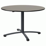 TABLE MALIBU Ø 120 T6 PC STRA ANTIB GRIS U727/NOIR GRIS 7016