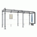 ABRI BUS PROVINCE 5 M CAISSON 1 BARDAGE AGORA GRIS PROCITY - PROCITY