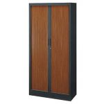 ARMOIRE MÉTAL CLASSTOUT CLASSIQUE - A RIDEAUX - L. 90 X H. 180 CM - CORPS ANTHRACITE  - RIDEAUX POIRIER