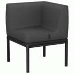 CHAUFFEUSE D'ANGLE LOTUA TISSU 100% POLYESTER ANTHRACITE - SOKOA