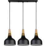 WOTTES - LAMPE SUSPENSION MODERNE SIMPLE FER FORGÉ BAR RESTAURANT CRÉATIF LUSTRE SUSPENSION E27 3 LUMIÈRES (NOIR) - NOIR