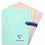 LOT DE 10 - CAHIER PIQUÉ CLAIREFONTAINE MIMESYS PASTEL 17 X 22 CM GRANDS CARREAUX 48 PAGES COULEURS ASSORTIES