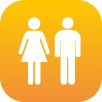 LOT DE 2 - PLAQUE PLEXI MIXTE HOMME/FEMME - 120 X 120 MM - ORANGE