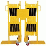 BARRIÈRE EXTENSIBLE JAUNE/NOIR 2M SUR ROULETTES HAUTEUR 1050MM - CRASH STOP