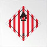 PLAQUE ADR - TRANSPORT SOLIDE INFLAMMABLE - DANGER CLASSE 4 - 300 X 300 MM - VINYLE