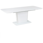 TABLE À MANGER EXTENSIBLE AVEC PLATEAU DE VERRE DESIGN MODERNE 160/200 X 90 CM BLANC SUNDS - BLANC