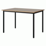 TABLE MALIBU 120X80 T6 4P STRA ALAISÉ CHÊNE 1146/NOIR 9005 - MANUTAN EXPERT