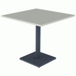 TABLE MENORCA 80X80 T6 - ÉP. 24 MM STRAT ABS GRIS PERLE/NS - MOBIDECOR