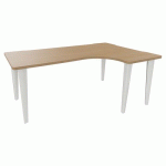 BUREAU EVIDENCE ASYMÉTRIQUE 180X120 RETOUR D CHÊNE CLAIR/BLANC - VINCO