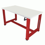 ETABLI À MANIVELLE STRATIFIÉ 1750 X 750 X HT 737/1037 CM ROUGE 3002 - MANUTAN COLLECTIVITÉS