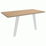 RETOUR DIRECT BUREAU STEEL 2 PIEDS BLANC PLATEAU CHÊNE CLAIR - SIMMOB