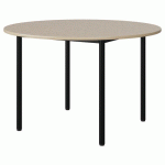 TABLE MALIBU Ø120 T6 4P ST ISOSON BEIGE 1460/BEIGE NOIR 9005 - MANUTAN EXPERT