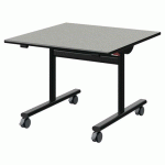 TABLE MALIBU RAB 80X80 T3 DL ST ISOSO GRIS 1400/NO NOIR 9005