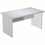 BUREAU DROIT PIEDS PANNEAUX FAST - 140 CM - GRIS - GRIS