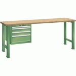 ÉTABLIS VERT 2000X800X850 CAP. 500KG ET 4 TIR. 75KG - LISTA